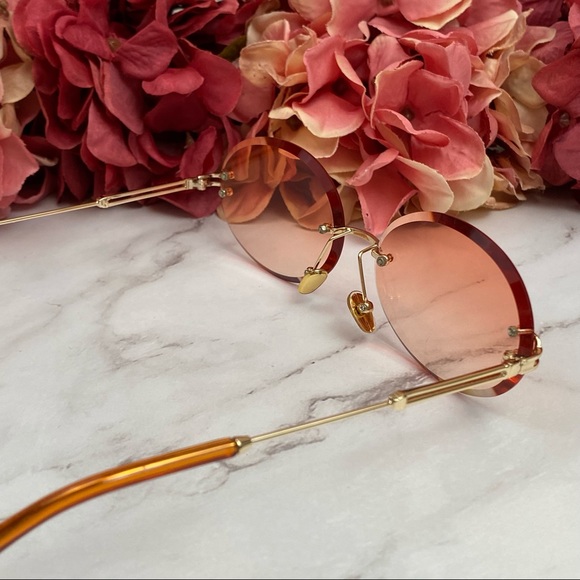 KINGSEVEN Retro Orange Rimless Gradient Sunglasses - Picture 10 of 16